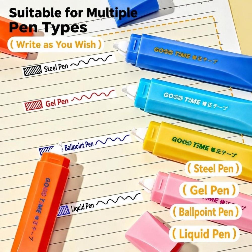 Pen Style Correction Tape Smooth No-break White Correction Tape Durable Correction Roller Students