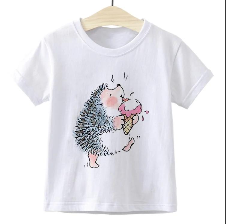 Summer Trendy Kids TShirt for Boys And Girls Cute Child Hedgehog Print Top Casual Summer Clothing for Children