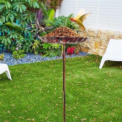 Vasca per Uccelli da Esterno Mangiatoia per Uccelli da Giardino Mangiatoia Metallica da Terra Ciotola Mangiatoia per Uccelli Altezza Regolabile Decorazioni Invernali per Cortile Patio