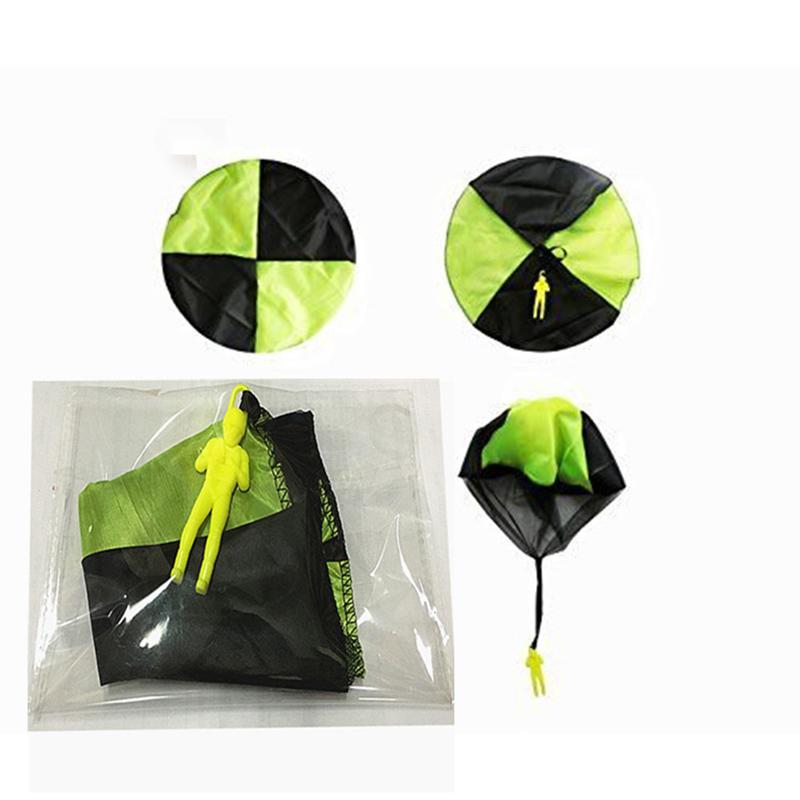 Kids Mini Hand Throwing Parachute Toy For Children s Educational Parachute With Figure Soldier Outdoor Fun Sports Play Game зелёный