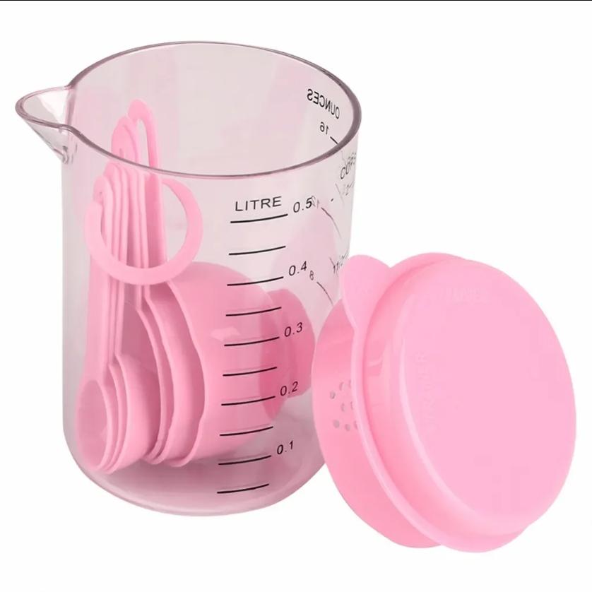 

1 набор мерных ложек и чашек премиум-класса — точный инструмент для выпечки с пластиковыми градуированными мерками, идеально подходит для сухого молока, кофе и кухонных принадлежностей