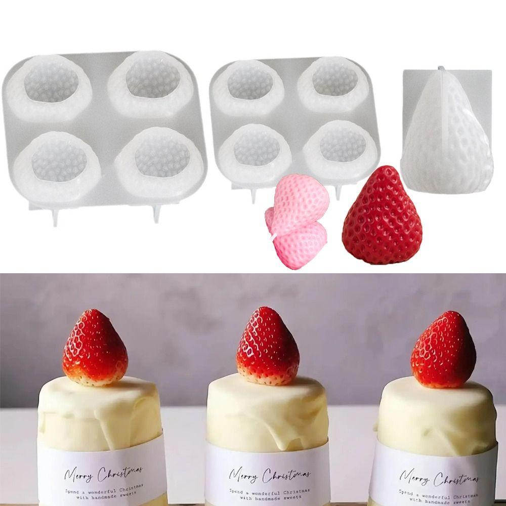 Reusable Aromatherapy Candle Mold Strawberry Shape Gypsum Resin Casting Molds Wedding Anniversary