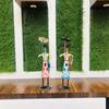 Set of 2 Metal Musician Standing Lady Decorative Showpiece Table Decor Home Decor Musician Tabletop Showpiece Gift Item Multicolour