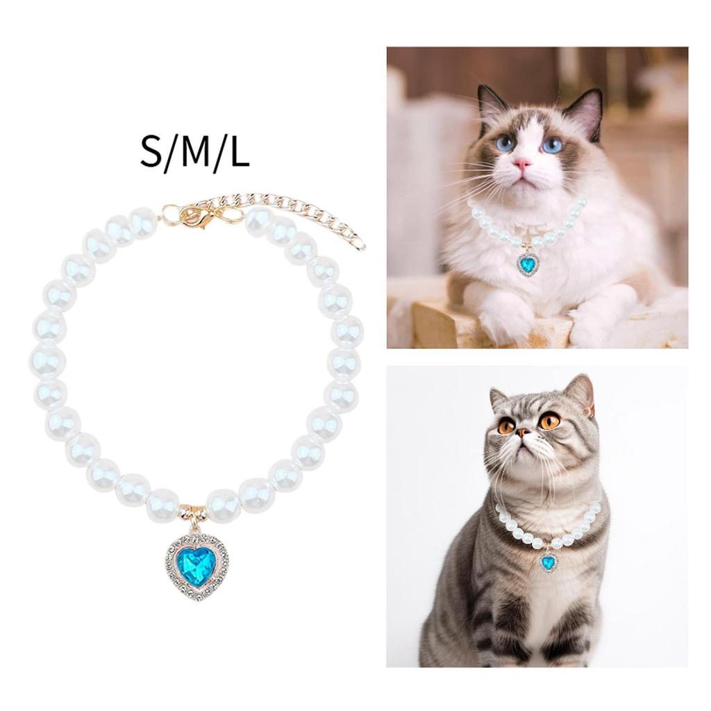 Hund Katze Perlenkette Verstellbares Zubehör Eleganter Haustierschmuck für weibliche