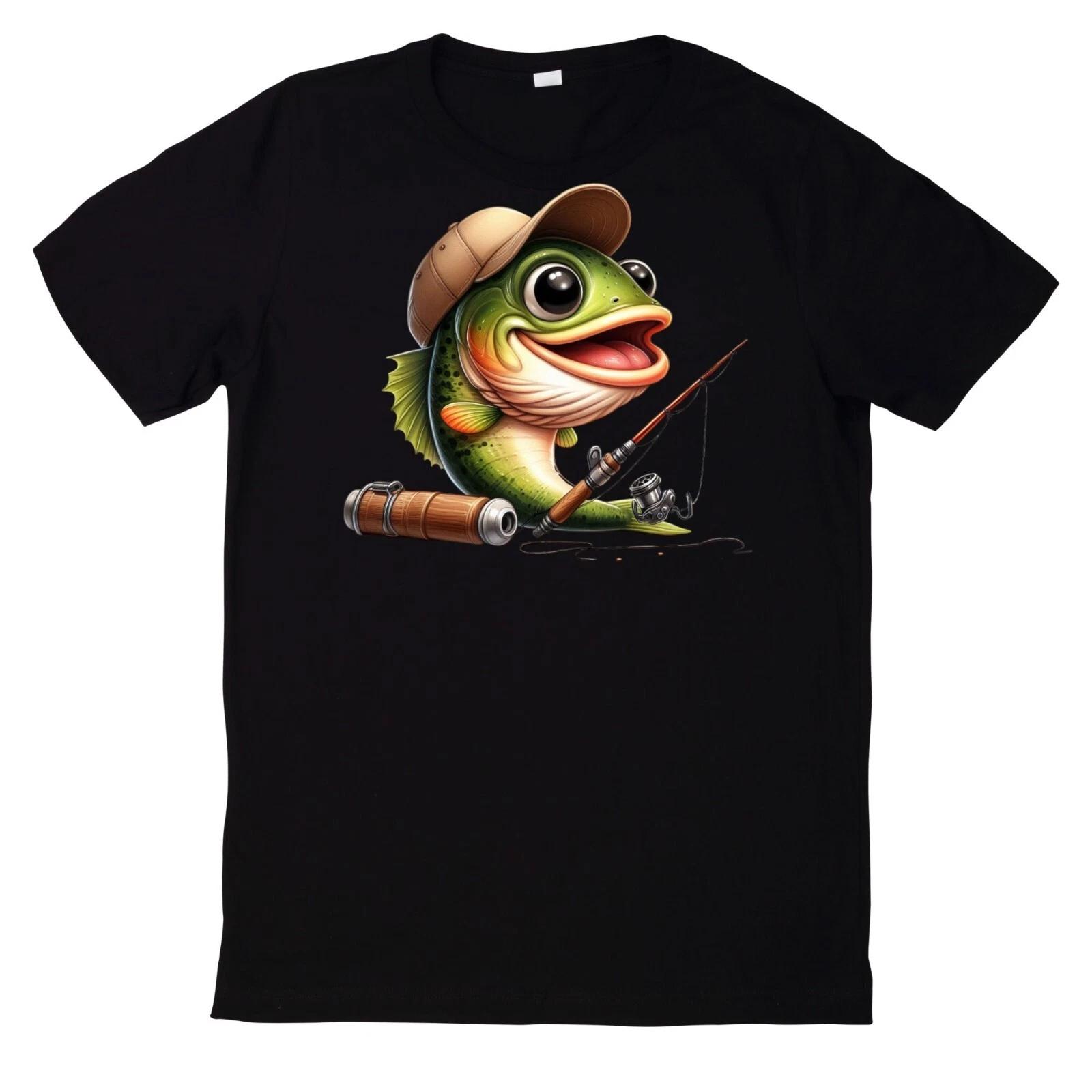 T-Shirt Lustiges Angler Fisch Motiv XXXXL