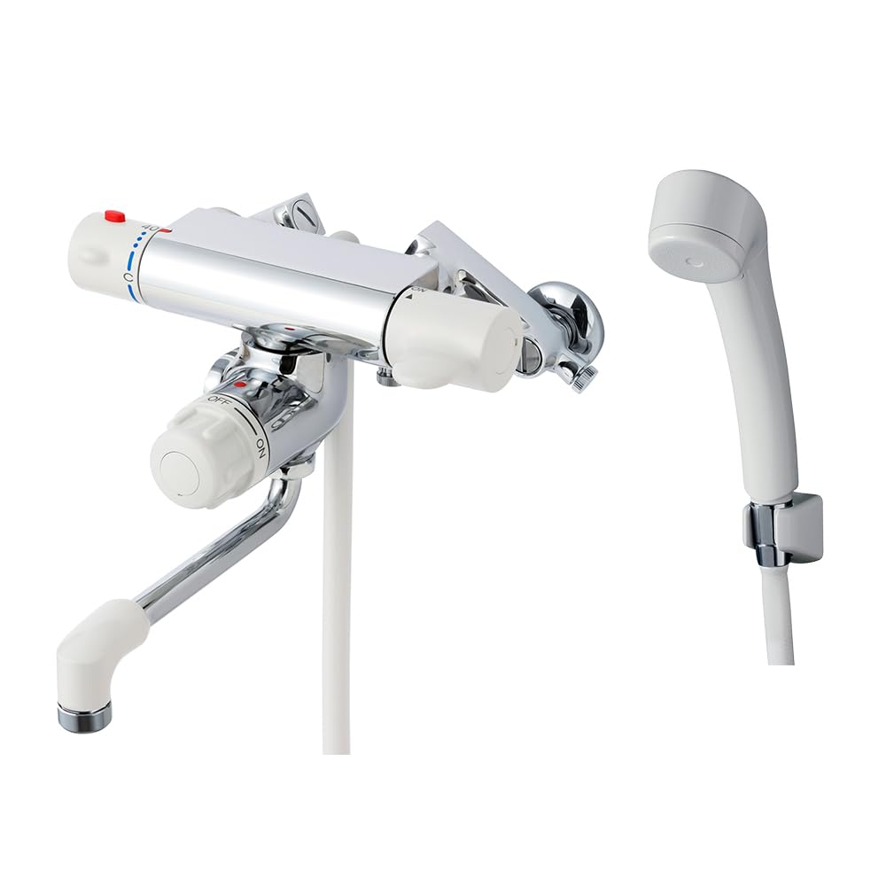 

LIXIL INAX Bathroom Thermostatic Shower Faucet with Check 170mm Spout and Drain Feature Wall-Mounted Valve, Anti-Mold Hose, Length, Anti-Freeze