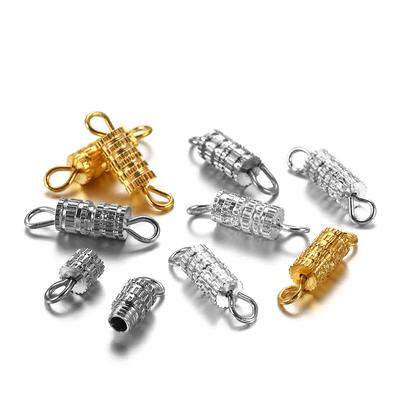 30pcs Cylinder Brass Connector Buckle Closed Clasps Bracelet Connectors For DIY Jewelry Making Findings Accessories Supplies