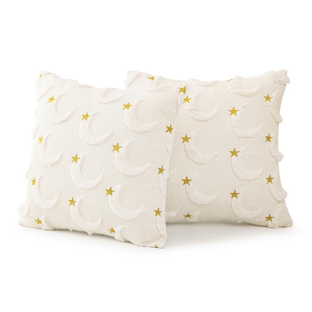Star Plush Pillowcase Ins Style Soft Plush Living Room Sofa Pillow Cushion Waist Pillow Moon Festival Decoration