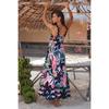 VEZFAA Women's Fashion Summer Spring Flower Pattern Print Sleeveless Suspenders High Waist Casual Dresses