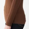 MUJI Thick Ribbed High Neck Washable Sweater That Reduces Neck Irritation XS Brick 44180334 Women's