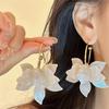 New  Metal Acrylic Petal Earrings European American Style Personalized Fashion Stud Earrings Ladies Girls Travel Accessories