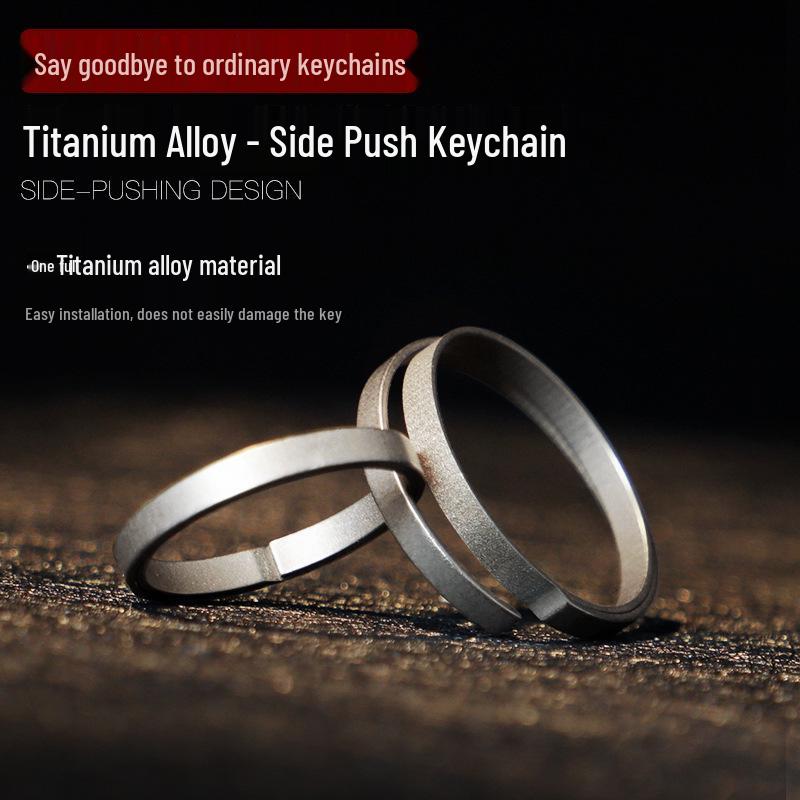 Titanium Alloy Side Push High-End Keychain - Portable EDC Car Key Accessory 29mm Outer Diameter