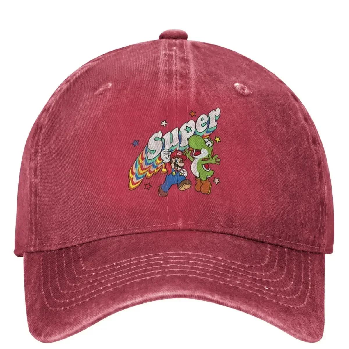 

Super Mmarioes And Yoshi Baseball Cap Kpop Rock Hot Sale Trucker Hat Unisex Teens Street Style Sunscreen Baseball Caps One Size
