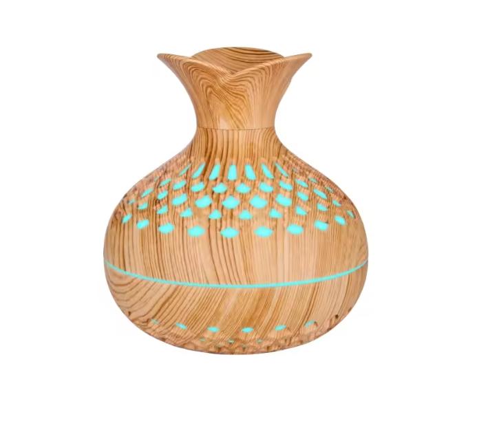 Wood Grain Vase Humidifier Household Electric Ultrasonic Air Humidifier Desktop Essential Oil Diffuser Air Purifier Home Room