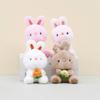 Cute Cartoon Plush Bunny Keychain With Ultra Soft Short Fur For Bag Decoration