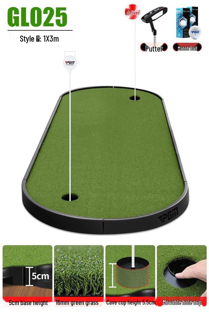 PGM Indoor Golf Set with Interlocking Green for Office, Home, and Outdoor Practice