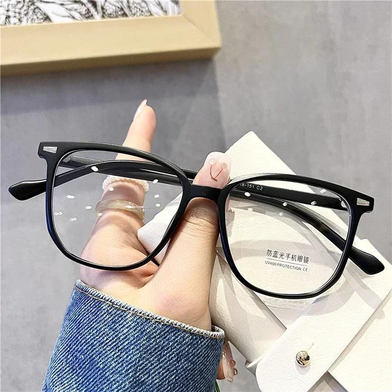 Vintage Square Frame Ladies Myopia Glasses Fashion Trendy Blue Light Blocking Minus Eyewear Finished Prescription Near Sight