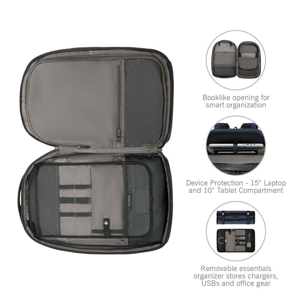 Victorinox Altmont Professional Deluxe Reise-Laptop-Rucksack mit abnehmbarem, leichtem Fach, ideal für Geschäftsreisen und mit einem separaten Fach