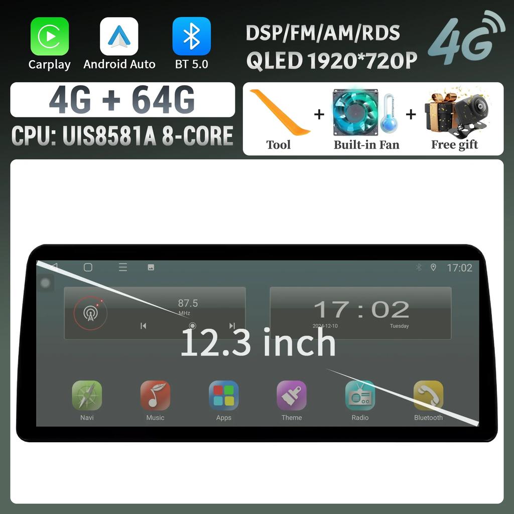 12.3inch Android 14 For Toyota Corolla 2019-2025 Car Radio Navigation 4G GPS Multimedia Wireless BT Carplay Screen Stereo