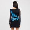 Women's Fall Casual Comfortable Printed Slim Long Sleeve Shrunken Short Dress