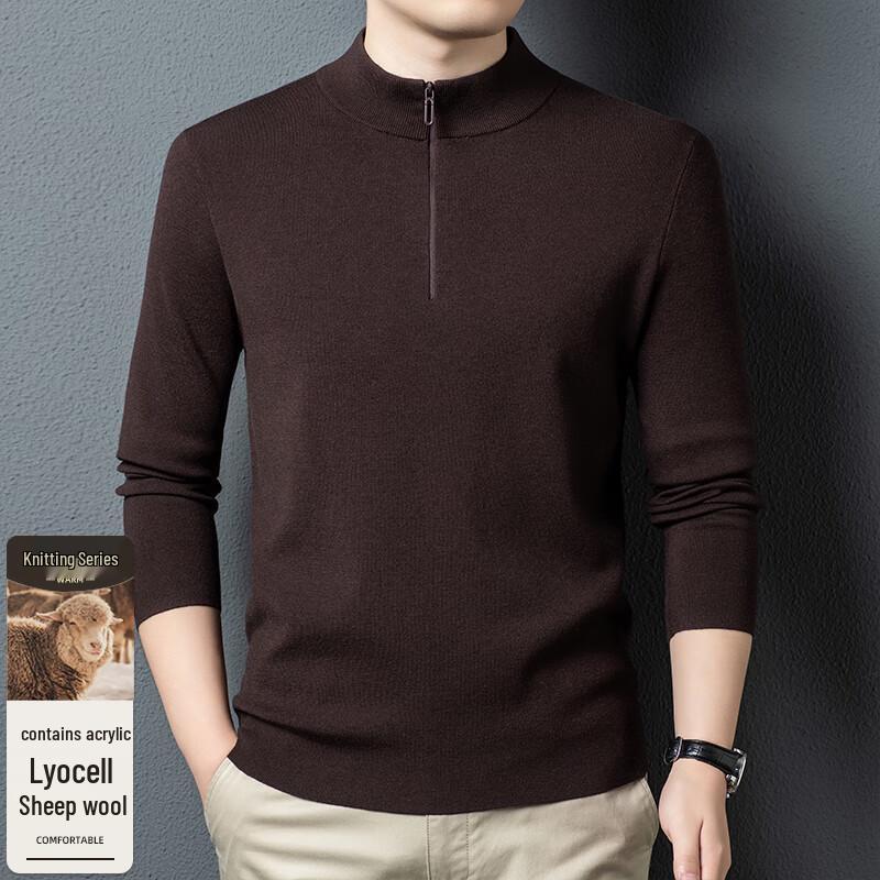 FengXun Men's Half-Zip Knit Sweater