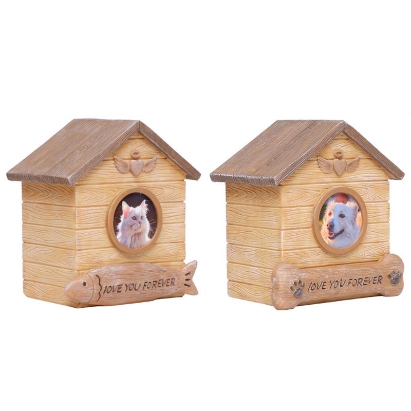 Memorial Urns for Pet Cremation Ashes Box Ashes Container Pet Memory Keepsakes Resin Cats Cremation Box for Small Animal