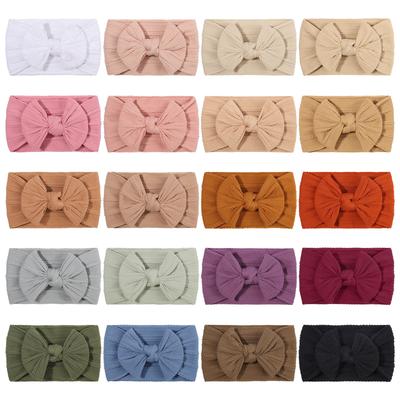 PANTONE Autumn Color Bows Headband for Baby Girls Elastic Hair Band Cotton Bowknot Turban Kids Headwear Hair Accessories