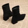 Ankle Boots for Women Mid Heels Fashion Shoes Pointed Toe Heeled  Fashion Pumps Gothic Boots New Elegant Suede Mujer Botas