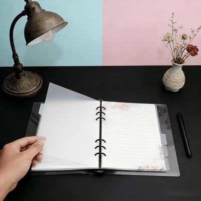 Transparent Frosted Notebook Dividers - 6-Hole A5 A6 A7 Planner Index Pages, Loose-Leaf