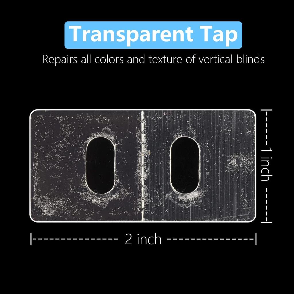 25 Pieces of double-sided Clear Vertical Blind Repair Tabs, Vertical Blind Tabs, Vertical Blinds Replacement slats, Blind Fixers, Pre-Cut Vertical