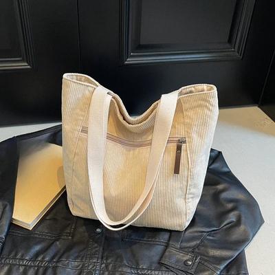 Einfarbige Damen-Einkaufstasche mit Reißverschluss, vielseitige, lässige Umhängetasche, weiche, modische, einfache Designer-Handtasche