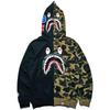 Womens Bape Shark Hooded Zip Sweatshirt Air Layer 3D Print Casual Loose Fit