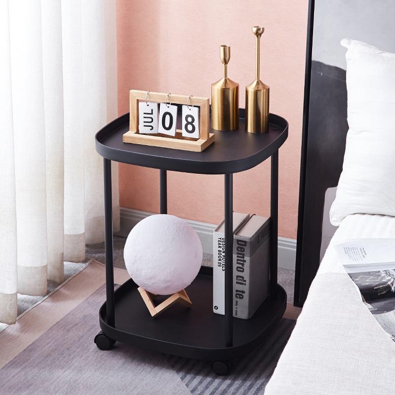 Home Sofa Side Table Movable Bedroom Coffee Table Bedside Shelf Modern Simple Strong Load-bear Suitable Multiple Scenarios