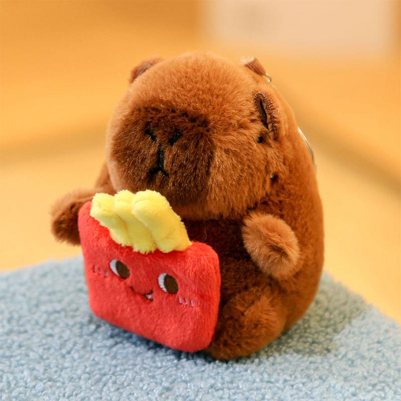 Cartoon Capybara Plush Keychain Pendant Bag Hanging Decoration Accessories Cute  Stuffed Doll Toy Keyring Kids Gift