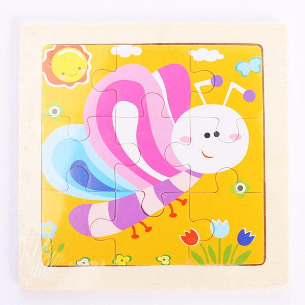 New 9 Piece Montessori Wooden Puzzle Cartoon Dinosaur Transportation Jigsaw 3d Puzzle Early Learning Educational Toys for Kids