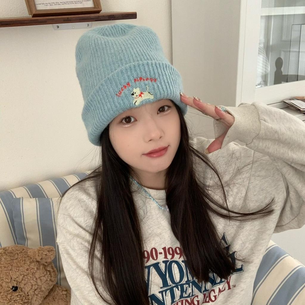 The Embroidered Bear Knitted Hat Is Versatile Cute and Warm The Woolen Hat Shows Off Your Face The Cool Little Hat Is A New Autumn and Winter Style