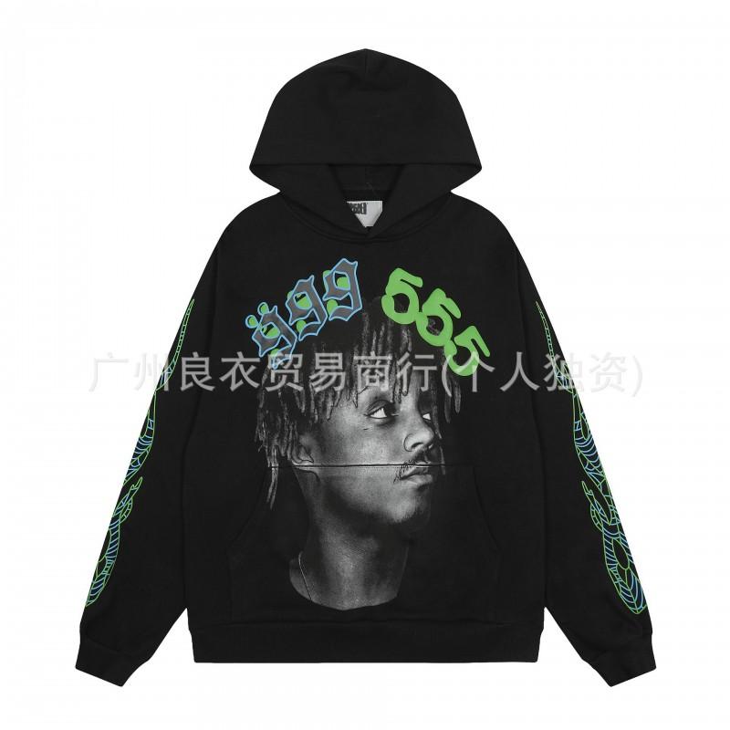Mens Oversized Hooded Sweatshirt With Graphic Print - Cotton Blend Fall Winter Streetwear Style