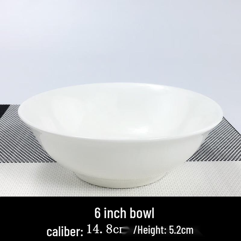 Pure White 6-inch Ceramic Conical Serving Bowl Set