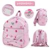 [Mother Garden] Kids Backpack for Girls, Small Size [S], Wild Strawberry Retro Strawberry, Strawberry Backpack with Ribbon, Children's Backpack 752-37