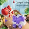 Triceratops Shark Pull-String Car: Wind-up Dinosaur Toy for Early Education