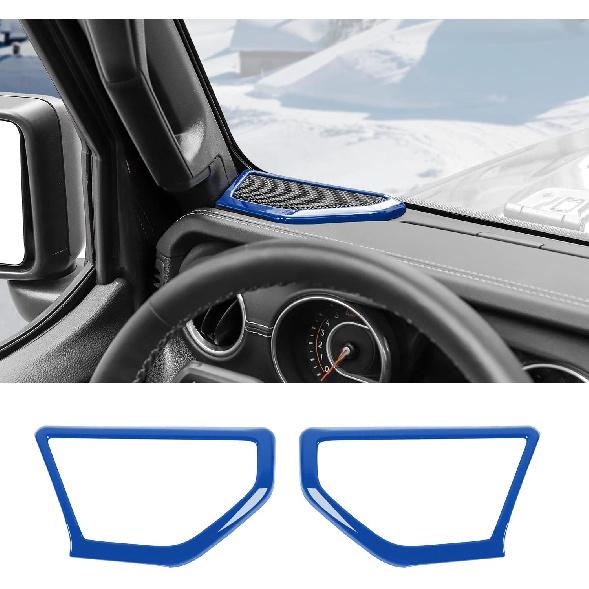 RT-TCZ A Pillar Speaker Trim Cover Ring Decoration Interior Accessories for 2018 2019 2020 2021 2022 Jeep Wrangler JL JLU (Red)