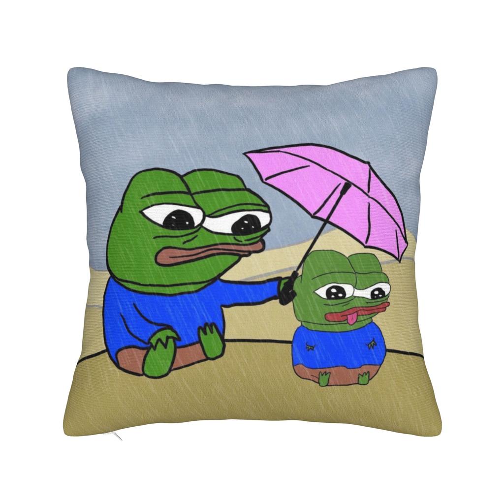 Sad Pepe frog funny meme Printed Pillowcase Cushion Cover  Throw Pillow Cover Warm Sofa Decoration Square Multi Size