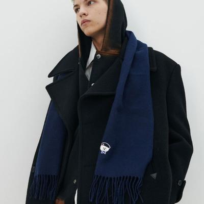 Beyondcloset New Parisian Dog Wappen Basic Muffler Navy