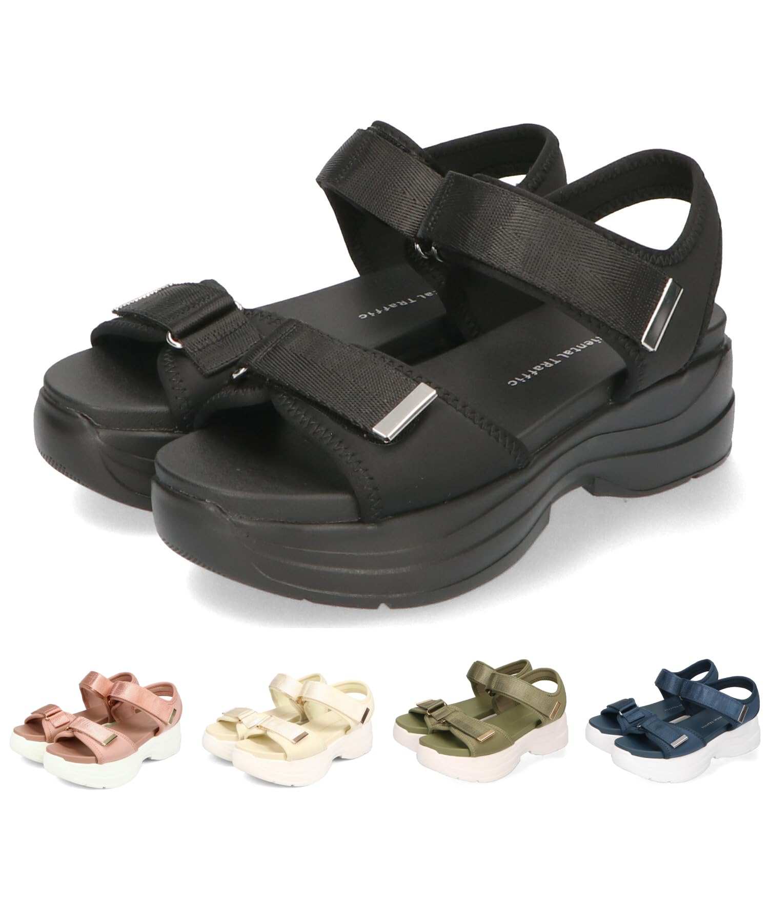 

Oriental Traffic Sports Sandals with Platform Comfortable to Walk and Double Available in Plus and Small Sizes 42207 Black Women s Soles, in, чёрный