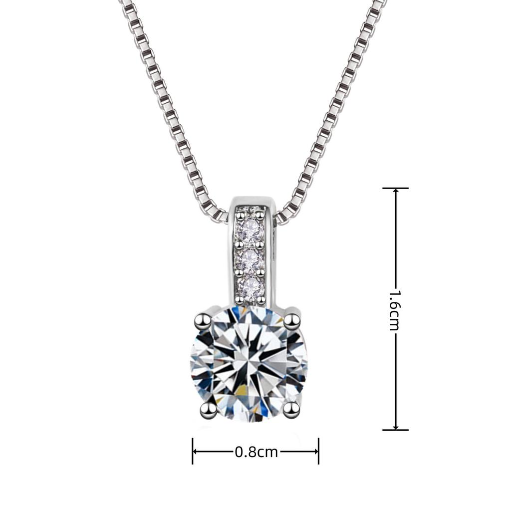 Yi Hua 2 Carat Round Diamond Square Pendant Clavicle Necklace