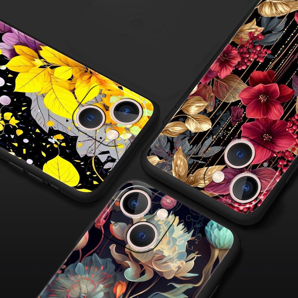 Abstract Plants Flower Phone Case Cover for iPhone 17 16 15 14 13 12 11 Pro Max 17 Air Plus Shockproof Soft TPU Shell Fundas Bag