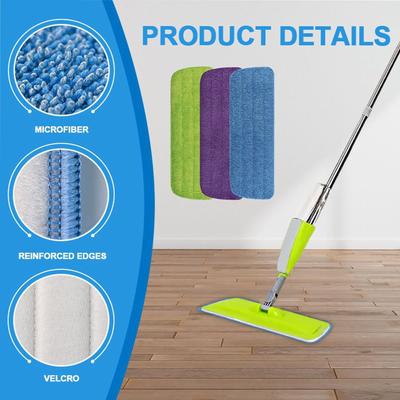 Mop Pad Replacement Wooden Floor Cleaning Cloth Foldable Mop Cloth Replacement for Commercial Bathroom Living Room Hardwood
