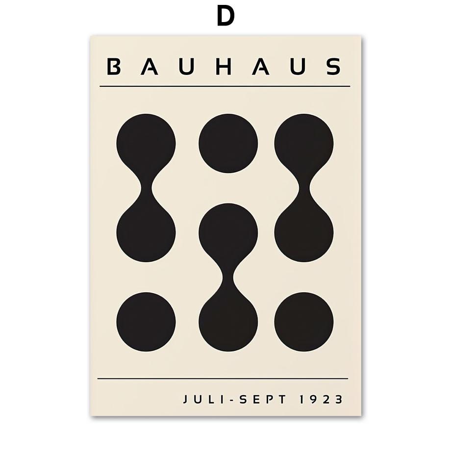 Bauhaus Exhibition Black Mid Century Modern Wall Art Print Abstract Canvas Painting Nordic Poster Wall Picture Living Room Decor