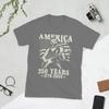 Abraham Lincoln Playing Guitar 4th July 250th Anniversary Unisex T Shirt Vintage Tees Short Sleeve TShirts Pure Cotton Clothing