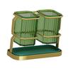 Chopstick Draining Container Double Compartment Keep Drying Utensil Hanging Storage Rack for Kitchen